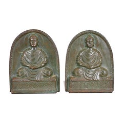 Tiffany Studios New York Bronze Buddha Bookends