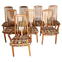 8 Midcentury Danish Modern Teak Dining Chairs by Schou Andersen 2 with Arms
