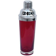 Art Deco Ruby Red Glass Cocktail Shaker, circa 1930