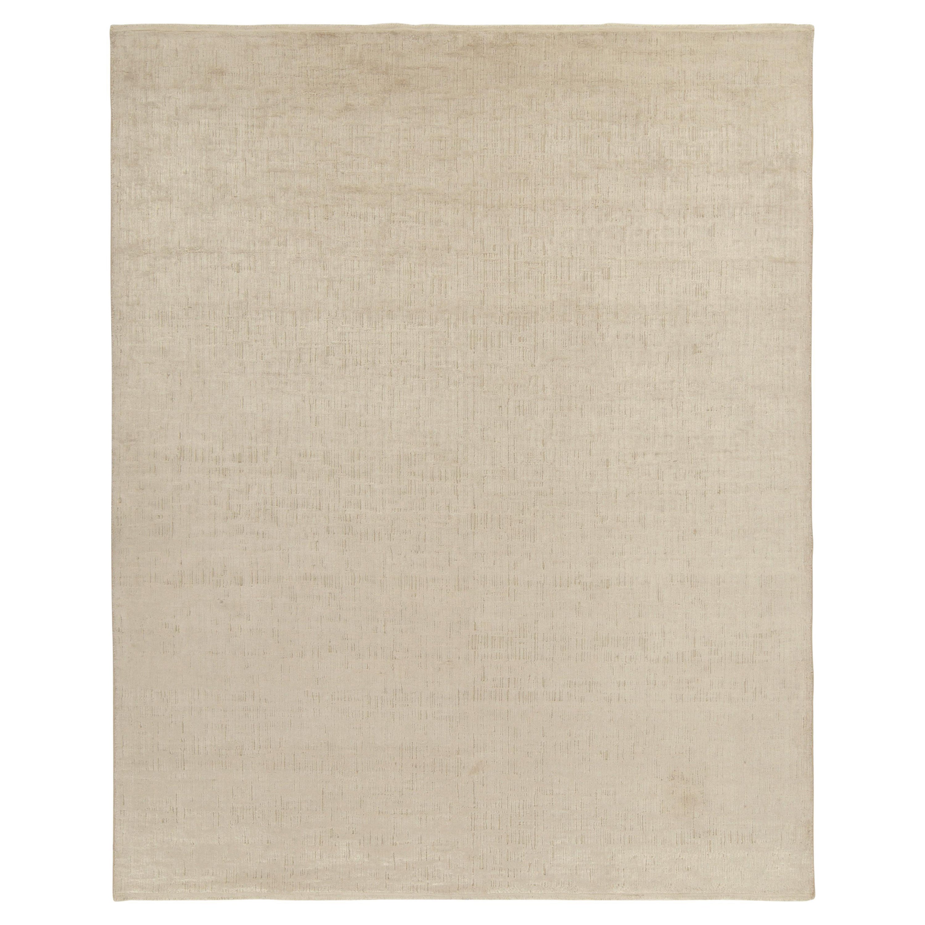 Rug & Kilim’s Contemporary Rug in Beige and Off-White, Reversible For Sale
