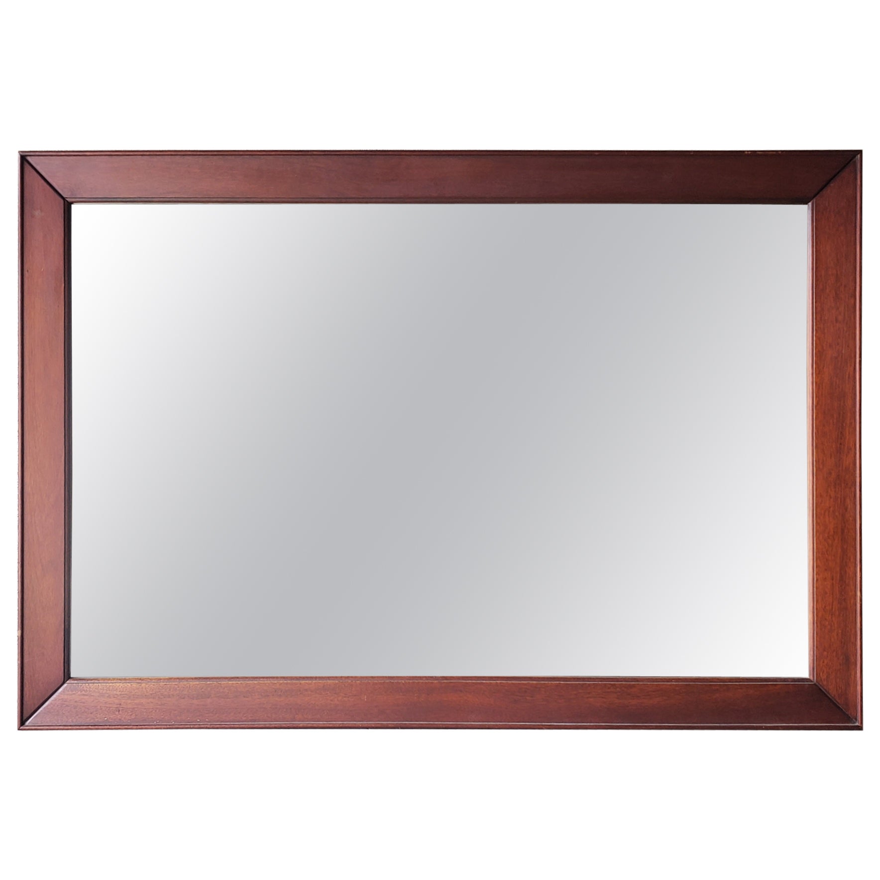 1960s Solid Mahogany Framed Wall Mirror