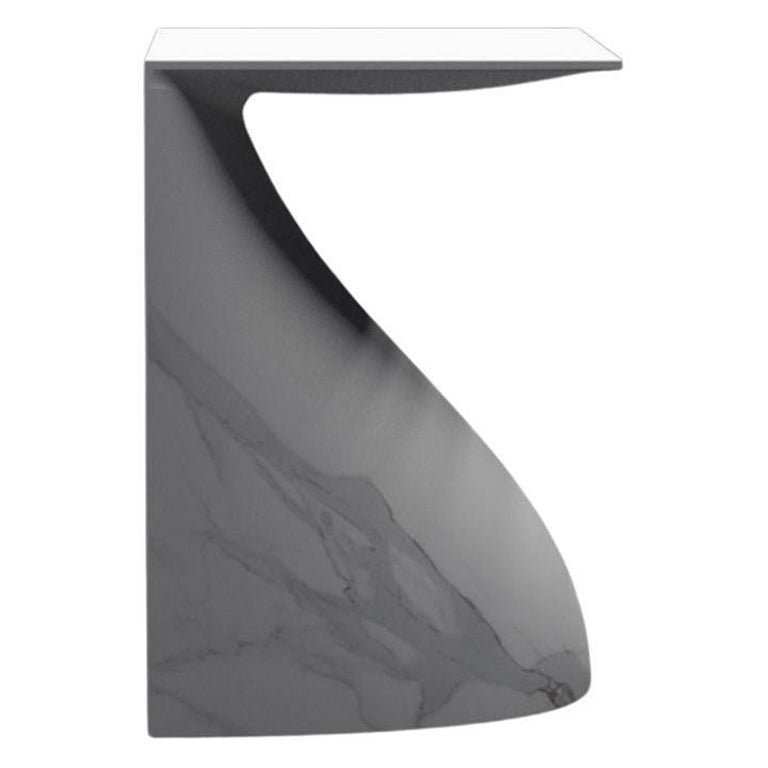 Ula Sculpture Pull Up White Table by Veronica Mar For Sale