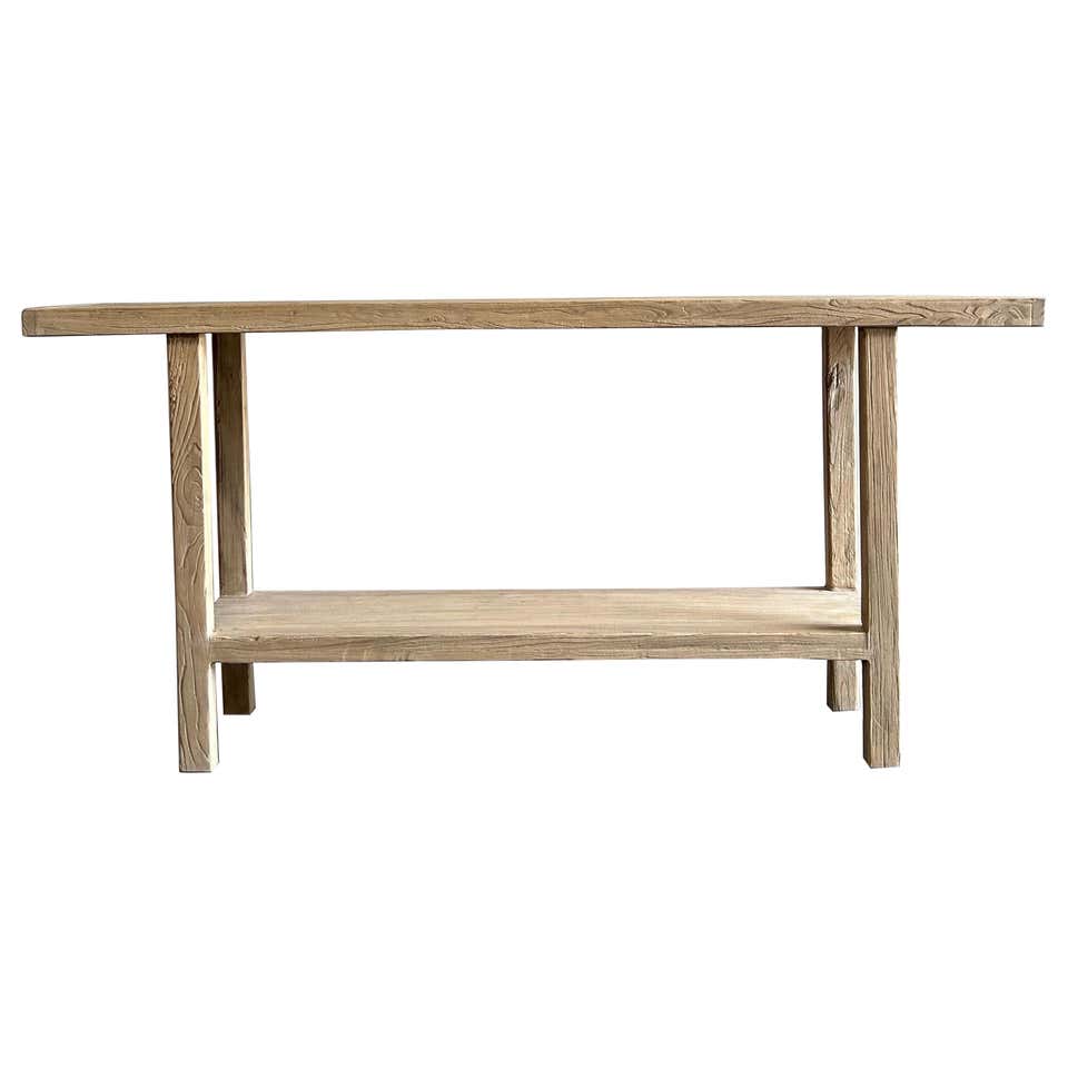 Custom Elm Wood Top/Metal Base Console Table at 1stDibs | console table ...