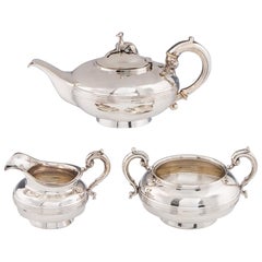 Antique A Sterling Silver Tea Set London, 1856