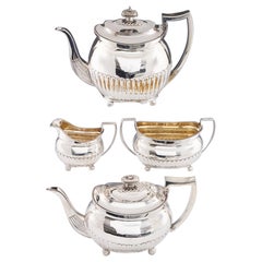 Antique 4 Piece George III Sterling Silver Tea and Coffee Service London, 1809