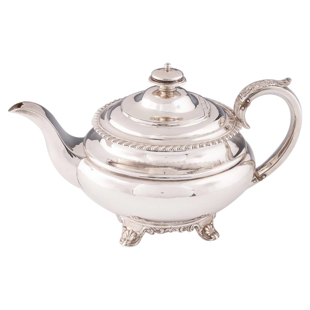 A Newcastle Sterling Silver Teapot, 1836 For Sale