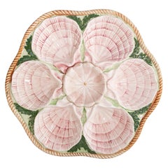 Large French Majolica Oyster Plate Platter
