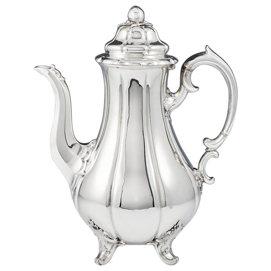 A Very Fine Sterling Silver Coffee Pot London. 1846