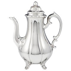 Antique A Very Fine Sterling Silver Coffee Pot London. 1846