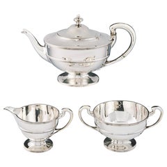 George V Sterling Silver Tea Set Glasgow, 1923