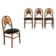 Set of 4 Vintage Italian Postmodern Sculptural Chairs in the Style of Memphis