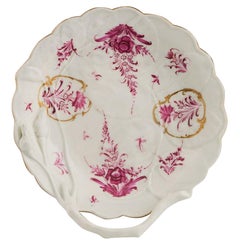 Worcester Blind Earl First Period Moulded Sweetmeat Dish, c1770