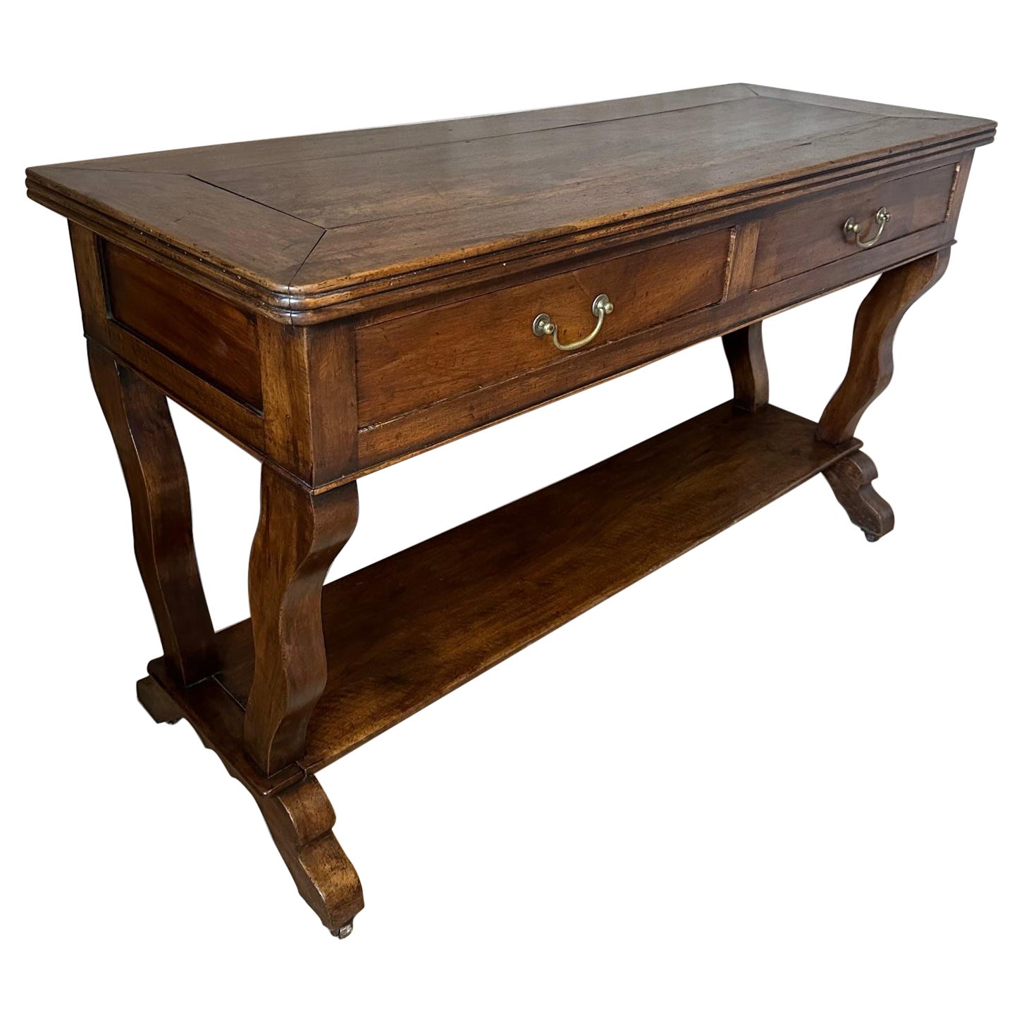 19th Century French Walnut Drapers Table For Sale