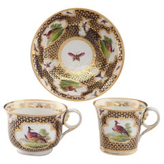 Chamberlain's Worcester Fancy Birds Trio painted by George Davis, 1800-05