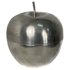 Retro 'Apple' Box for CHRISTOFLE. Silvery Metal