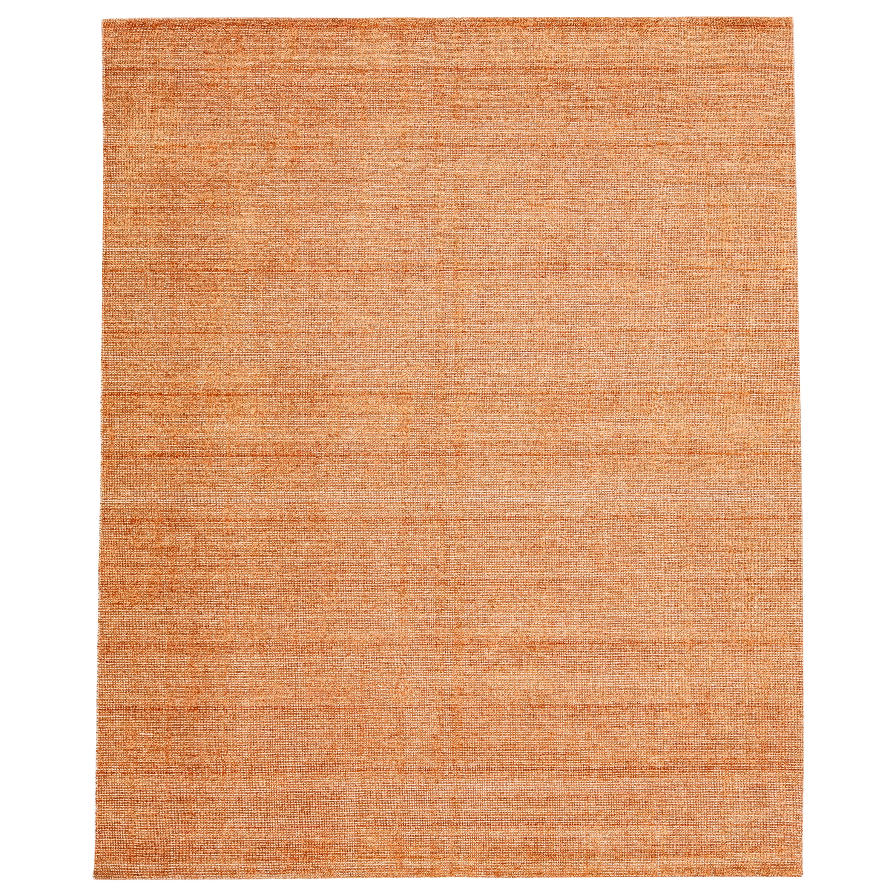 Apadana's Modern Indian Loop/Cut Handmade Wool Rug in Orange For Sale