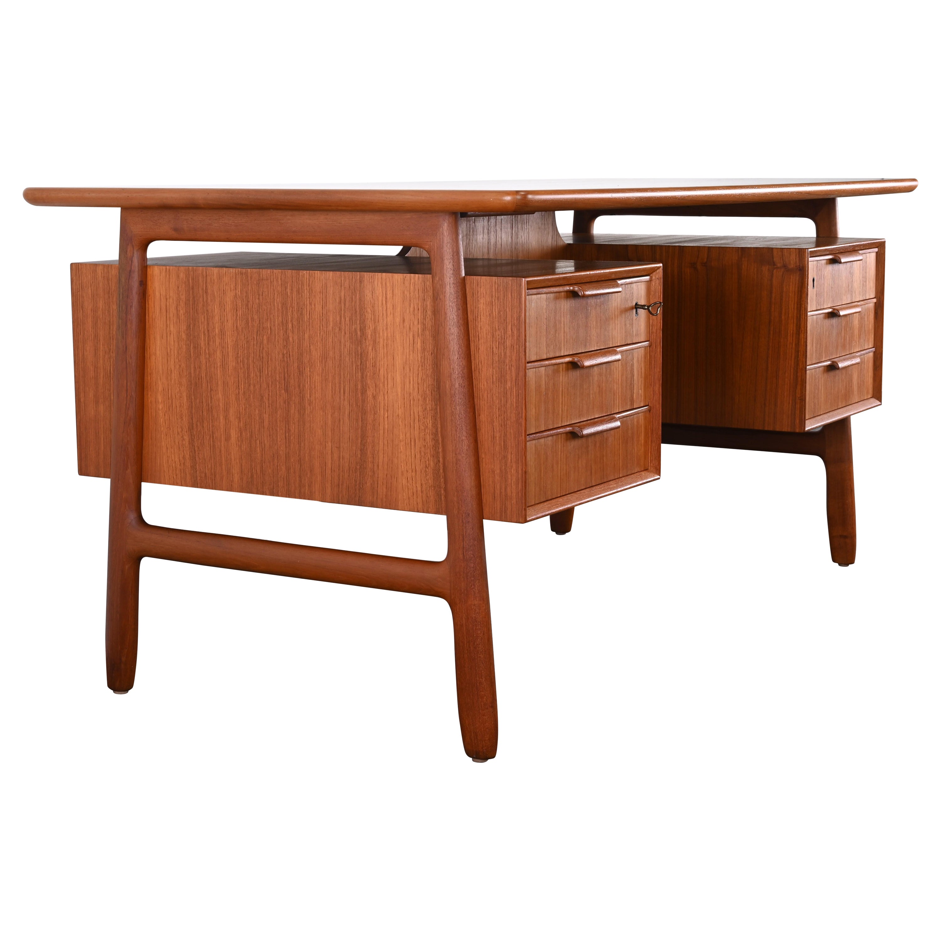 Teak Desk by Gunni Omann Model 75 for Omann Jun Mobelfabrik, 1960s