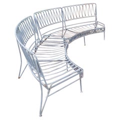 Used Maurizo Tempestini For John Salterini Wrought Iron Curved Ribbon Patio Sofa 2 Pc