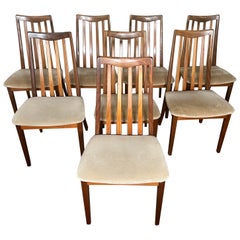 Retro Set of 8 Midcentury Modern Teak Dining Chairs by G Plan Slat Back