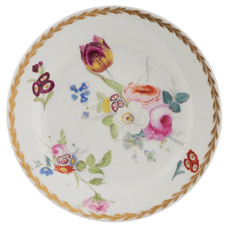 Swansea Porcelain Dessert Plate By Henry Morris, c1816 For Sale