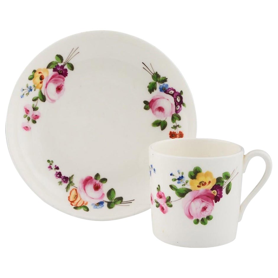 Canne à café et soucoupe en porcelaine de Nantgarw, vers 1820 en vente