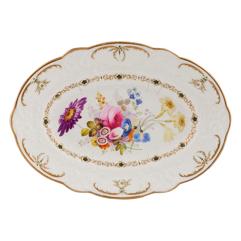 A Swansea Porcelain Oval Dish, c1820 For Sale