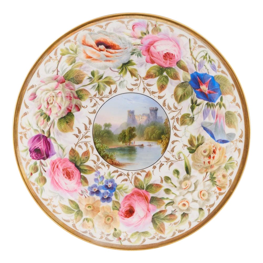 A Fine Swansea London decorated Porcelain Dish, c1820 For Sale