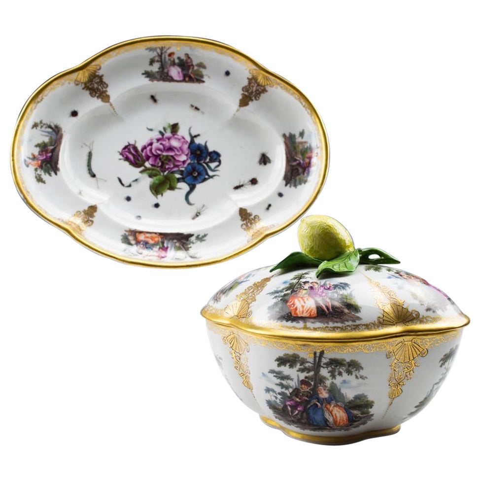 A Meissen Tureen and Stand, c1745 For Sale