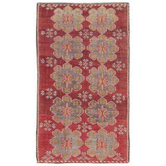 Vintage Turkish Embroidered Kilim Rug 12