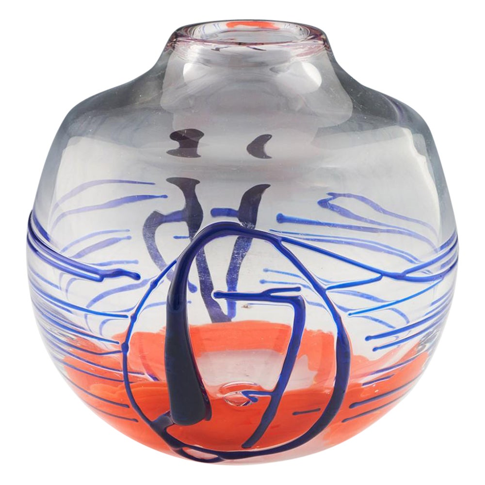 Large Moser Ball Vase Designed by Jiri Suhajek, 1973
