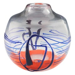 Grand vase boule Moser conçu par Jiri Suhajek, 1973