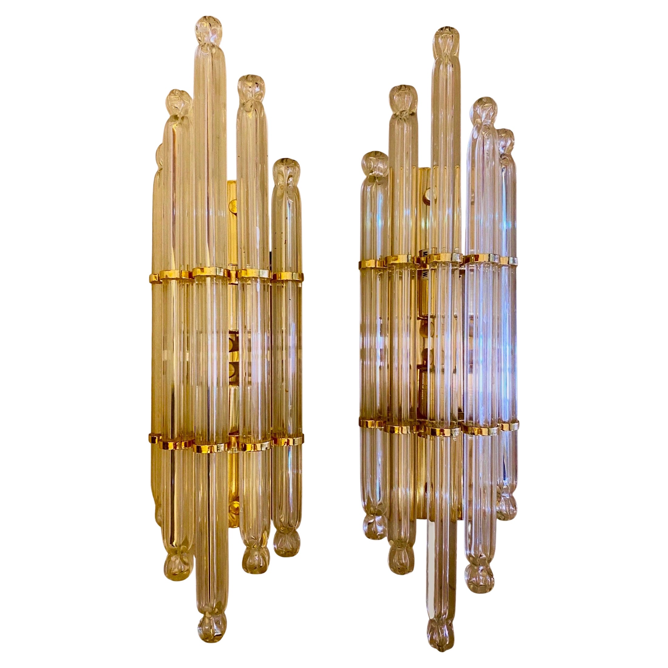 Venini Wall Lighting Glass Murano Pair, Italy 1980 For Sale at 1stDibs