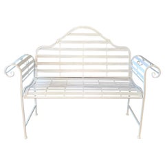 Garden or Patio Painted Steel Loveseat with Scroll Arms
