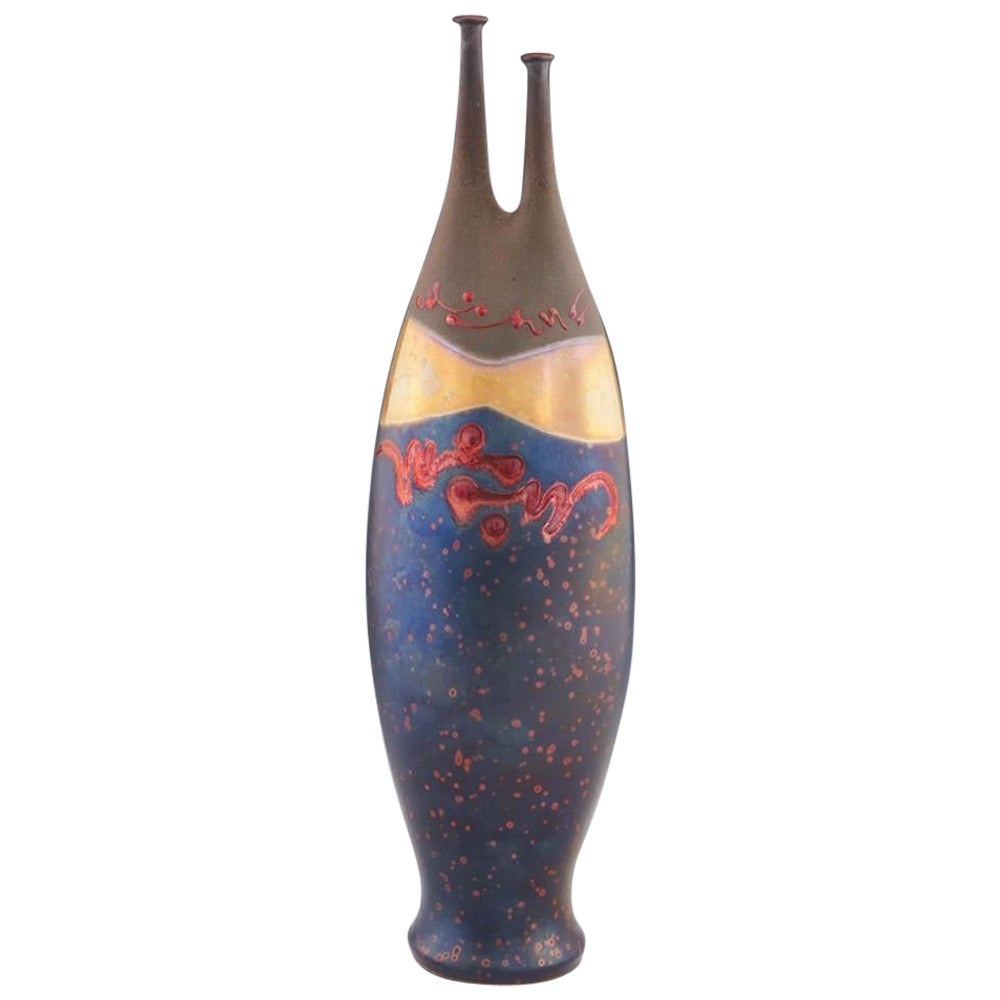 Joan Romero Carrillo Studio Pottery Lustre Vase, c2010 For Sale