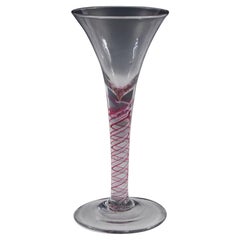 Antique Rare Colour Twist Wine Glass, c1780