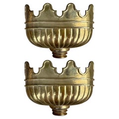 Vintage 1970s Neo-Classical Style Solid Brass Wall Sconces by Chapman, Pair