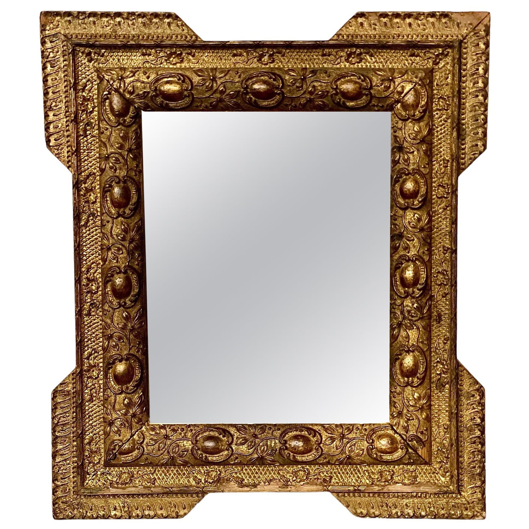 French Antique Giltwood Wall Mirror