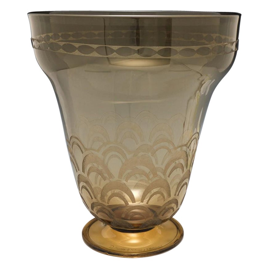 A Tall Daum Nancy Art Deco Glass Vase, c1930 For Sale