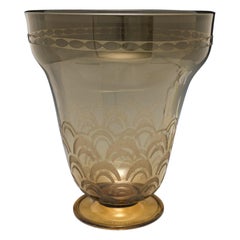 A Tall Daum Nancy Art Deco Glass Vase, c1930