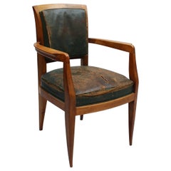 Vintage Fine French 1930s Desk Chair Attributed to Alfred Porteneuve