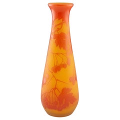 A Tall Galle Cameo Glass Vase, c1910