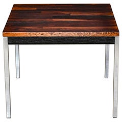 Vintage MCM Founders Furniture Side Table Chrome Ebony Rosewood CDP#47133 David Parmelee