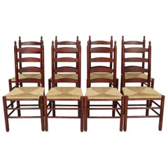 Sillas de Comedor con Respaldo Escalera Asiento Rush - Lote de 8