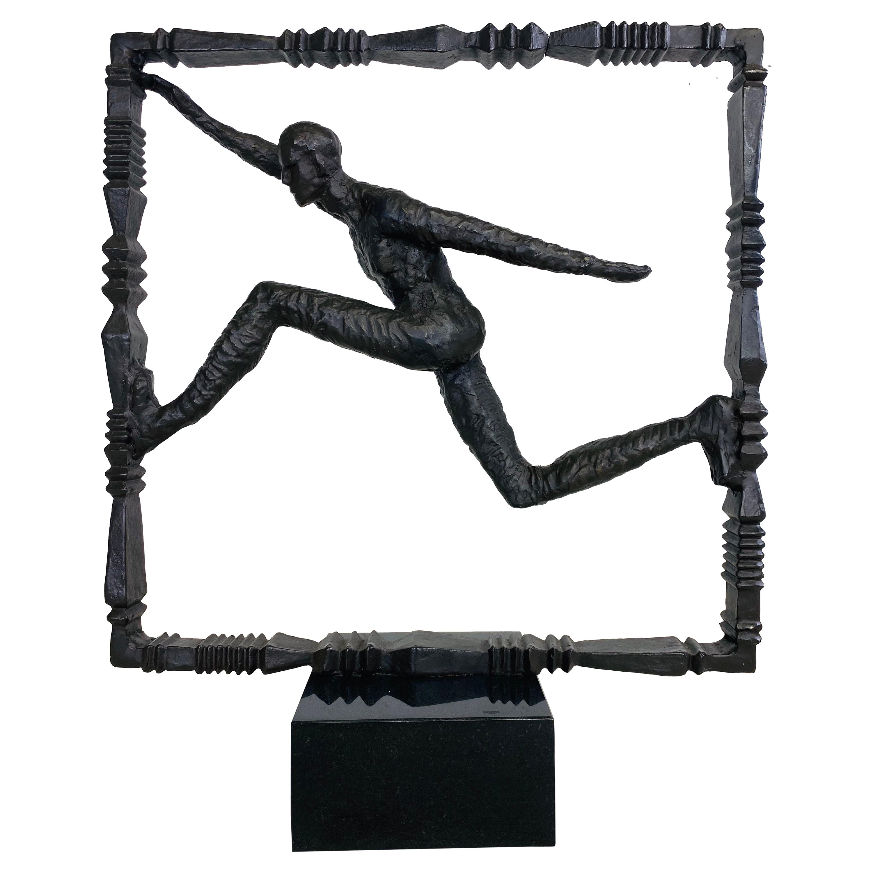 Late 20th Century Cast Iron Modernist, Figural Sculpture For Sale