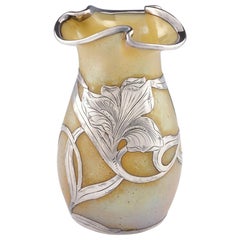 Vase Loetz Silberiris incrusté d'argent, c1905