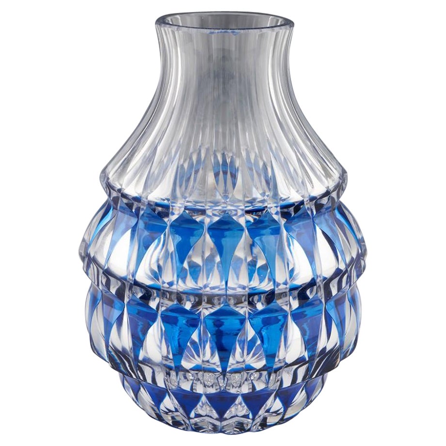A Val Saint Lambert Cut Crystal Vase, 1935 - 1950 For Sale