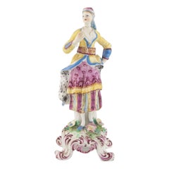 Used A Bow Porcelain Figure of a Female Turkish Dancer, c1765