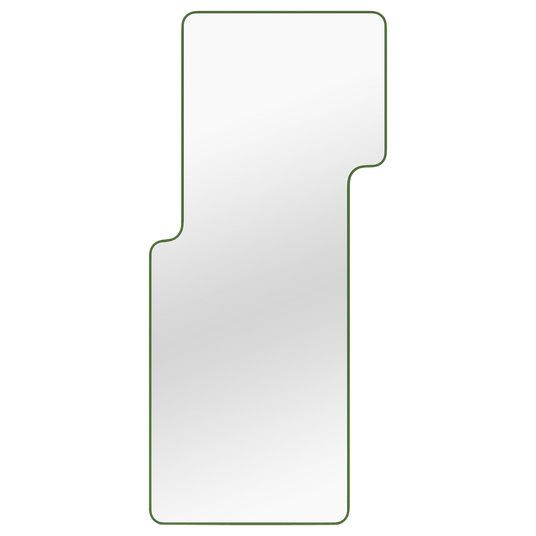 Miroir contemporain 'Loveself 04' par Oitoproducts, cadre vert