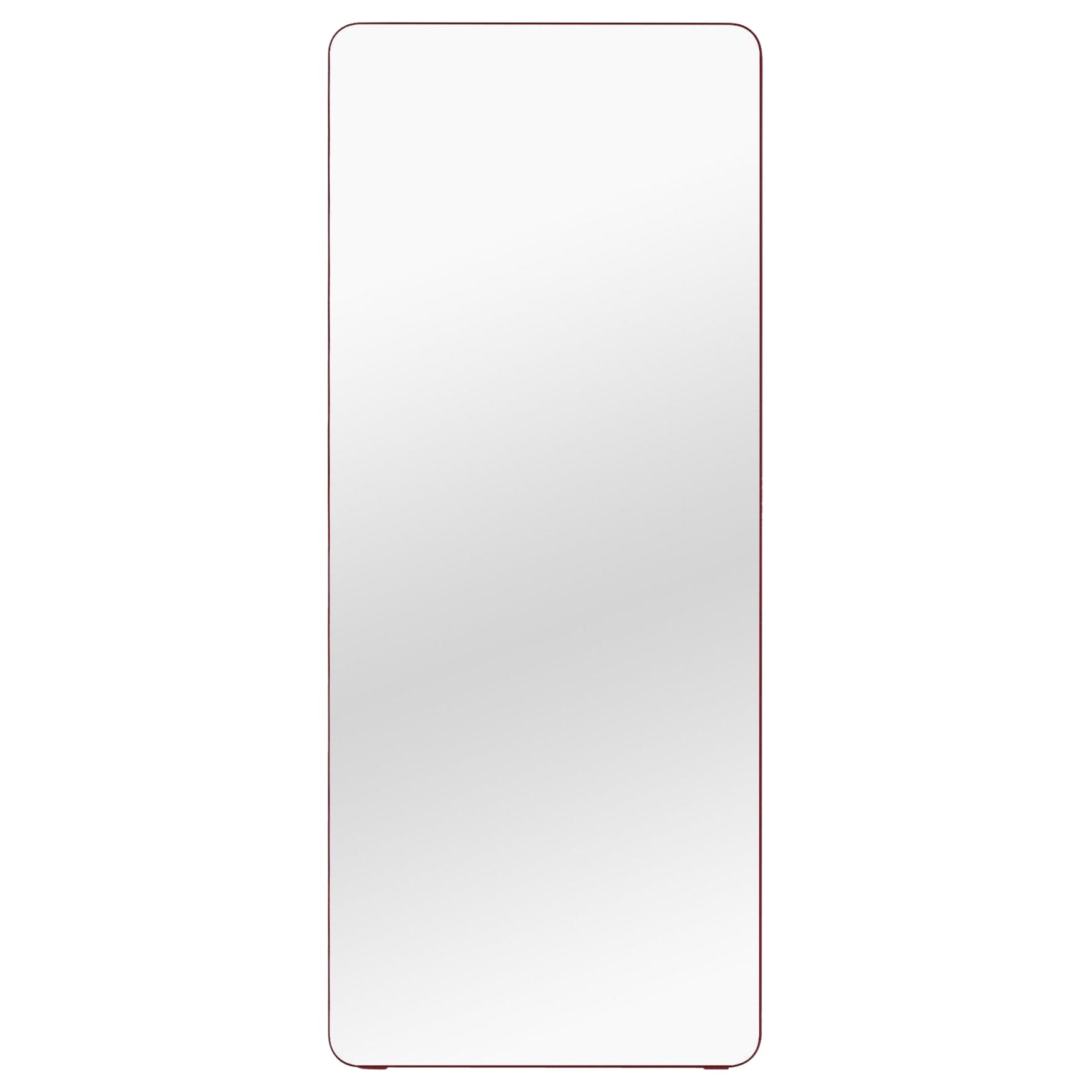 Contemporary Mirror 'Loveself 05' by Oitoproducts, Dark Red Frame For Sale