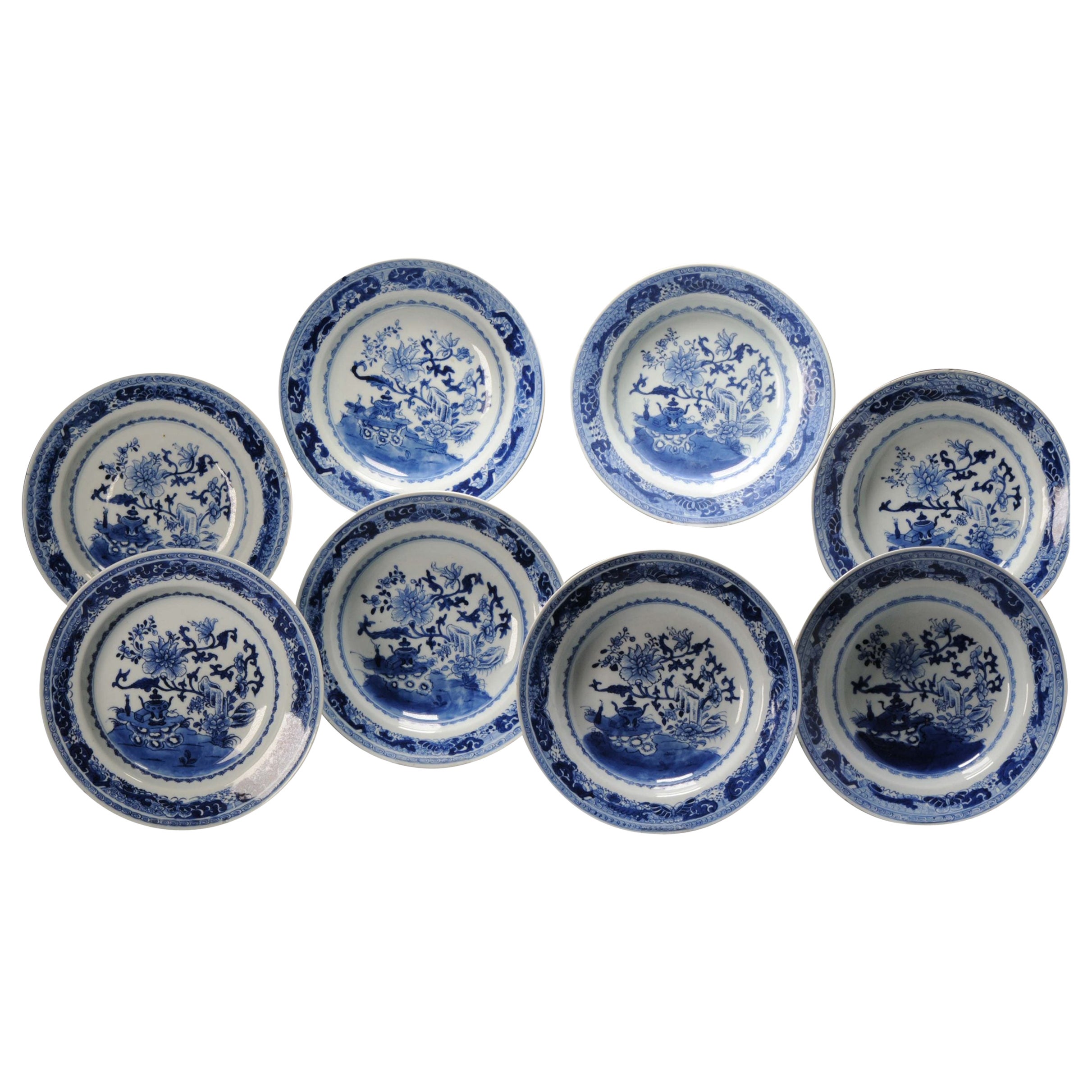 Antikes chinesisches Porzellan #8 aus der Kangxi/Yongzheng-Periode, 18. Jahrhundert, blau-weißes Set Di im Angebot